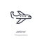 jetliner outline icon. isolated line vector illustration from transportation collection. editable thin stroke jetliner icon on