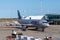 Jetstar Airbus A320 airliner taxiing to terminal gate on tarmac at Brisbane airport plane ready for unloading and loading of cargo