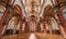 Jette, Brussels Belgium - Interior ornaments and symmetric design of the freres de Saint John municipal catholic church