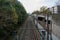 Jette, Brussels Capital Region, Belgium - Bridge view over metro and local train tracks between Belgica and Simonis