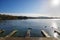 Jetties at Talkin Tarn, on an Autumn day.