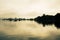 Jetty on Ammersee, foggy day, landscape, blue sky