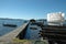 Jetty leading to an oyster farm