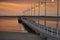 Jetty with lights at sunset Perth Rockingham Western Australia