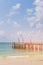 Jetty over beautiful sand beach