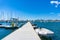 Jetty, pier with boats on berth