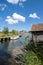 Jetty with rowingboat Grisslehamn Sweden