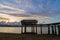 Jetty silhouette against beautiful sunset