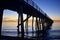 Jetty silhouette at sunset