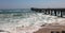 Jetty  Swakopmund with waves , Namibia