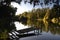 Jetty in a tranquil lake