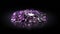 Jewel stones heap in violet tones rotating