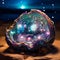 Jeweled Geode in Deep-Sea Bioluminescence Art Style