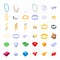 Jeweler icons set, isometric style