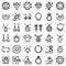 Jeweler icons set, outline style