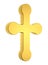 Jewelery and religion: golden cross isolated