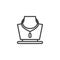 Jewellery mannequin with necklace and pendant line icon