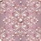 Jewelry 3d Baroque vector seamless pattern. Light pink elegance lacy background. Floral repeat textured lace backdrop. Damask