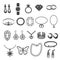 Jewelry Accessories and Gemstone Icons Set