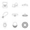 Jewelry and accessories set icons in outline style. Big collection of jewelry and accessories