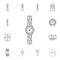 Jewelry Analog Women Wrist Watch line icon. Clock Icon. Premium quality graphic design. Signs, symbols collection, simple icon for