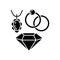 Jewelry black glyph icon