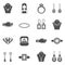 Jewelry Black White Icons Set