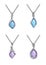 Jewelry design modern art set with blue topaz and amethyst pendant.