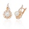 Jewelry earring with pearl and diamonds