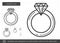 Jewelry engagement ring line icon.