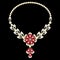 jewelry female gold necklace with precious stones and rubies