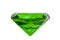 Jewelry and gemstones concept with close up on a green emerald gemstone isolated on a white background with clipping path
