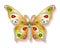 Jewelry gold butterfly in gems. Beautiful decoration. o