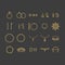 Jewelry Gold Thin Line Icon Set. Vector