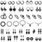 Jewelry items icons set