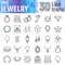 Jewelry line icon set, accessory symbols collection, vector sketches, logo illustrations, jewel signs linear pictograms