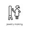 Jewelry making icon. Trendy modern flat linear vector Jewelry ma