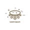 Jewelry necklace symbol vector illustration. Diamond logo symbol. Fashion luxury gift icon isolated. Gold brilliant