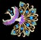 jewelry peacock brooch with precious stones