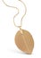 Jewelry pendant with chain leaf shape isolated on white, clipping path