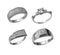 Jewelry platinum rings with brilliants