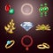 Jewelry realistic icons