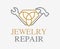 Jewelry Repair Services logo. Antique Jewelry Repair vector sign