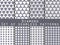 Jewelry. Set of seamless patterns with diamonds. Black and white color.