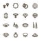 Jewelry Sign Black Thin Line Icon Set. Vector