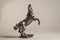 Jewelry, Silver statuette of galloping horses. miniature metal sculpture Stallion reared up.