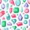 Jewelry stones seamless pattern expensive decoration.