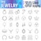 Jewelry thin line icon set, accessory symbols collection, vector sketches, logo illustrations, jewel signs linear