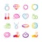 Jewelry vector gradient icons