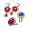 Jewelry for Women. Colourful Earrings and Rings.